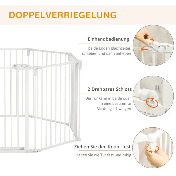 ValplUda utomhushage Skyddsgaller med dUrr, flexibel, hopfUllbar, 8 paneler, 60x76cm, Vit