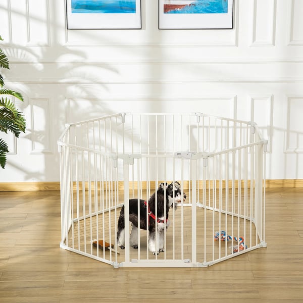 ValplUda utomhushage Skyddsgaller med dUrr, flexibel, hopfUllbar, 8 paneler, 60x76cm, Vit
