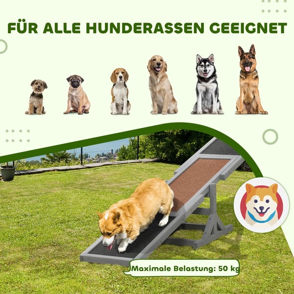 Hundvippa AgilitytrCning - Gran, GrC & Svart, 180x30x30 cm