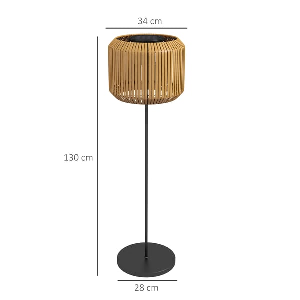 Rotsolcellampa, Trädgårdsbelysning med Varmvitt Ljus, Vattentät LED, Stativ, Legerad Stål, 130 cm, Gul