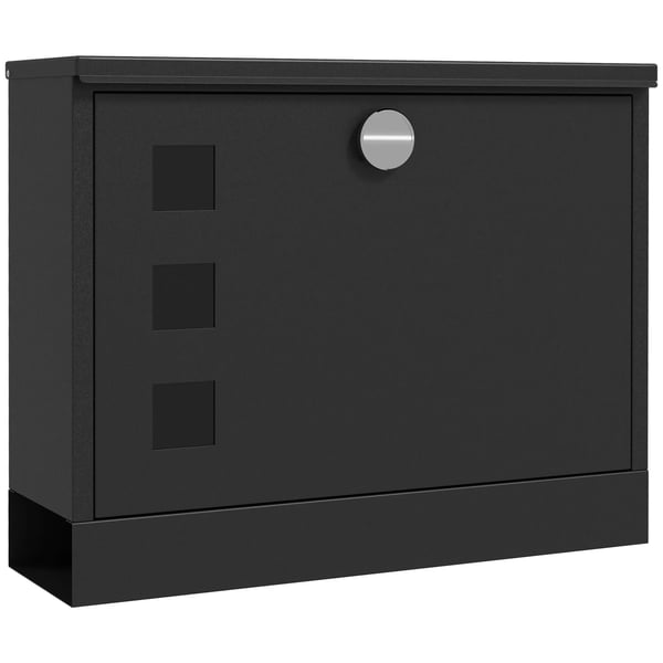 Postkasse Sort Metal M. Aviskasse Vindue 36,5x11,5x29cm Postkasse Sort Metal M. Aviskasse Vindue 36,5x11,5x29cm