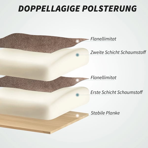 Ergonomisk kontorsstol, lutningsbart ryggstöd, fotstöd, mjukt tyg, ljusbrun