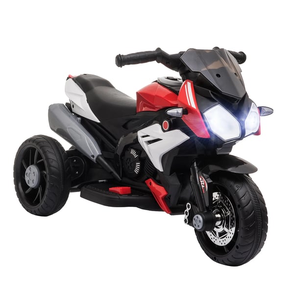 Elmotorcykel för barn 6V, röd/svart, plast/metall, 3 km/h