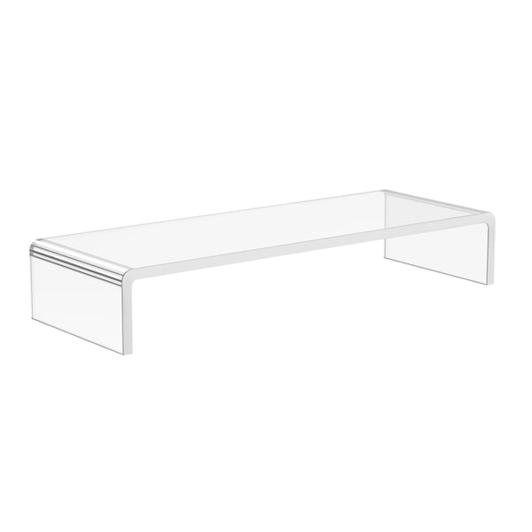 Gennemsigtig Monitorstander i Akrylglas - Ergonomisk Skærmstativ til Computer/Bærbar - 53x19x9 cm