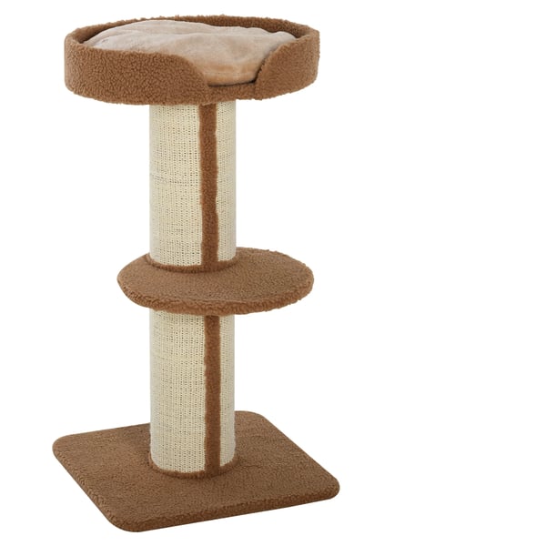 Kradsetræ til Katte - Lysebrun Polyester, Sisal & Plys Aktivitetscenter 45x45x91cm