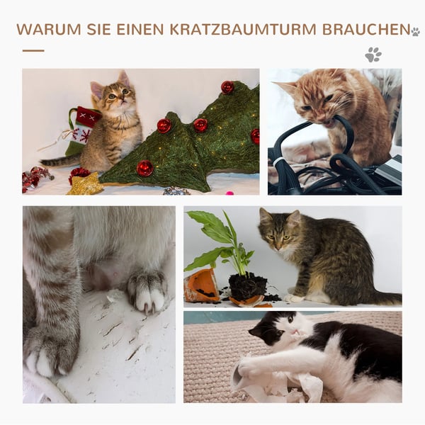 Kradsetræ til Katte - Lysebrun Polyester, Sisal & Plys Aktivitetscenter 45x45x91cm