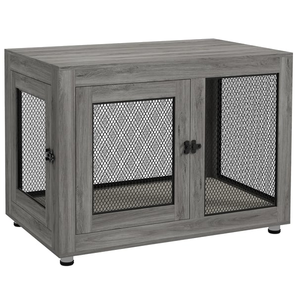 Hundebur - Grå - Stor hund op til 30kg - 94x60x71.5cm