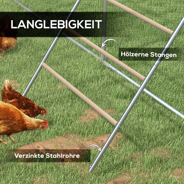kyllingestige i træ, legeplads til høns, klatrestativ til 4-6 høns, 140 x 86 x 2,5 cm, naturtræ