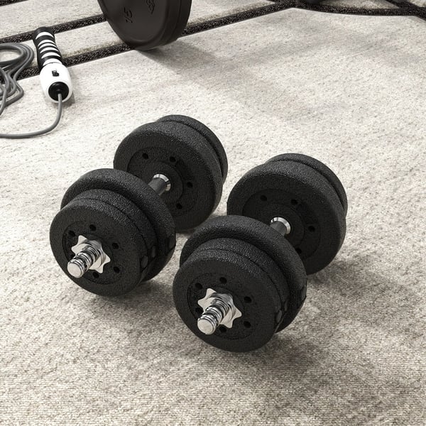 Justerbart Vægtstangsæt 25KG Sort Stål med Forlænger til Hjemmebrug og Fitness