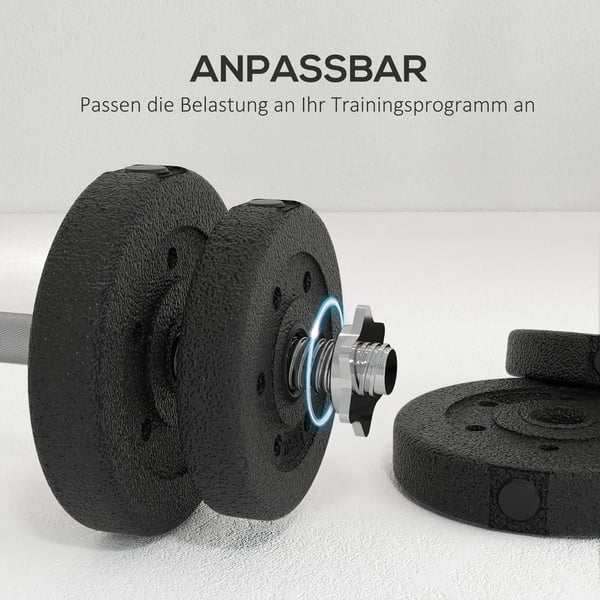 Justerbart Vægtstangsæt 25KG Sort Stål med Forlænger til Hjemmebrug og Fitness