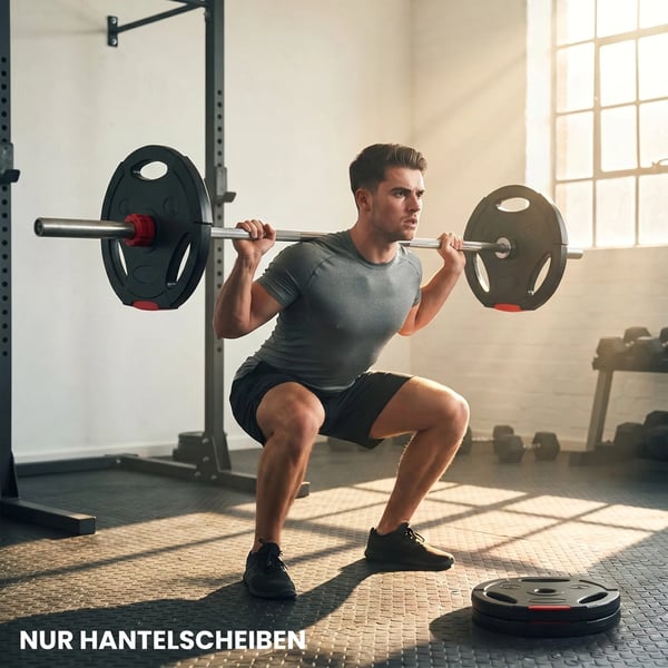 4-pack hantelvikter, 2 x 2,5 kg / 5 kg vikter, hantelskivor, viktskivor för 2,5 cm hantelstång, Ø 25/30 mm hål, svart
