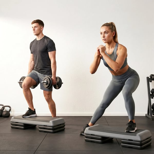 Aerobic Stepper, Justerbar Höjd 10,5-20,5 cm, Halkfri Plast, Grå/Svart, Max 250 kg