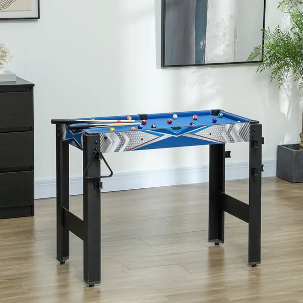 5-i-1 Multispil Bord: Billard, Bordtennis, Hockey, Basketball, Bueskydning – Blå/Sort MDF, 91x45,5x76 cm