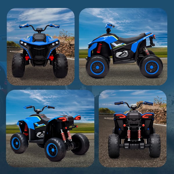 El-quad för barn 12V, 2 motorer, 3-6 km/h, Blå