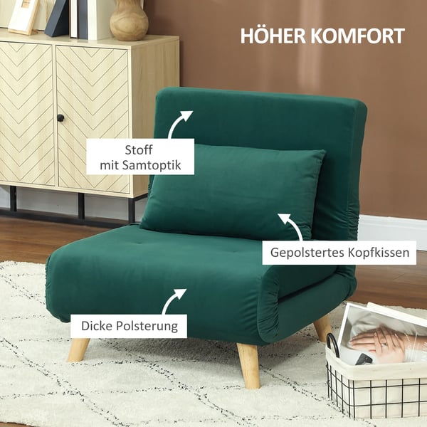 Sohvasänky, Kokoontaitettavanojatuoli, Sametti, Tummanvihreä