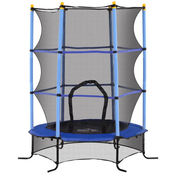 Barnstudsmatta D163 cm Blå, Säkerhet Snät, Kantöverdrag, Trädgårdsstudsmatta för barn 3-10 år, max 50 kg