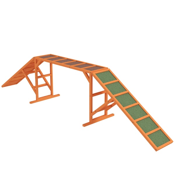 Hund Agilitybro i gran, orange, 325x55x69 cm