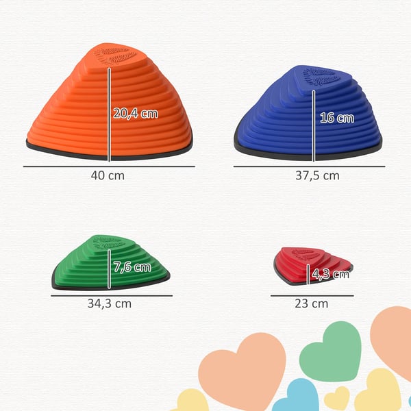 balance sten 9 stk. flerfarvet, skridsikkert design, til indendørs/udendørs brug, superstabelbare, TPE-plast, 3-8 år, max. 80 kg belastning