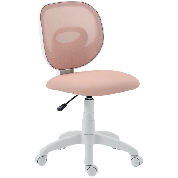 Ergonomisk kontorsstol, C-formad rygg, höjdjusterbar, mesh, rosa, plast/nylon