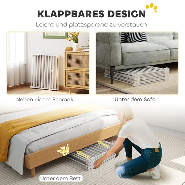 djurhage 8 paneler med dörr vit kolstål/plast 75 cm
