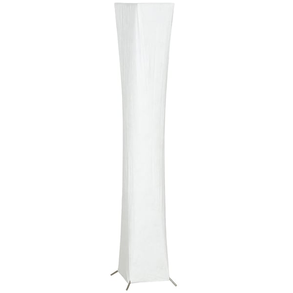 Golvlampa med pappersskärm, fotströmbrytare, 3 ljusnivåer, stål/plast, silver/vit