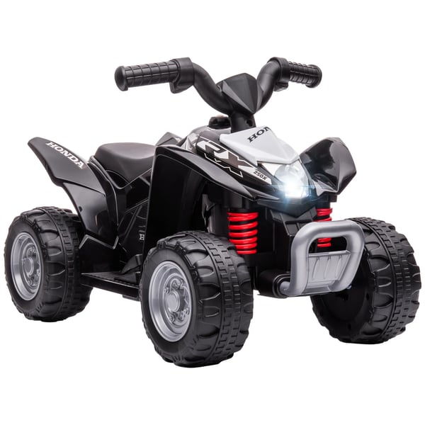 El-Quad för barn, 18 månader+, El-ATV med LED och tuta, svart, plast