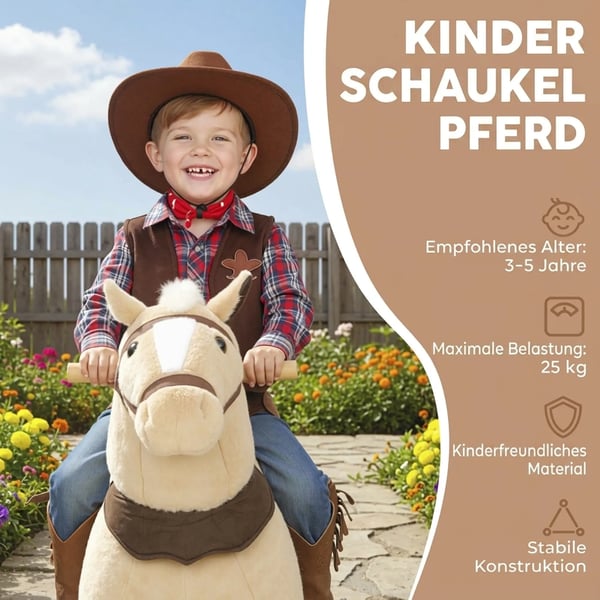 Ridhäst för barn, Brun, 3-5 år