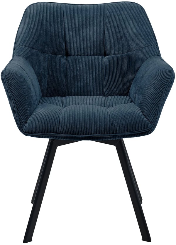 Jordi Cord Matstol - Blå, Metallram, 180-graders svängbar sits, Modern design