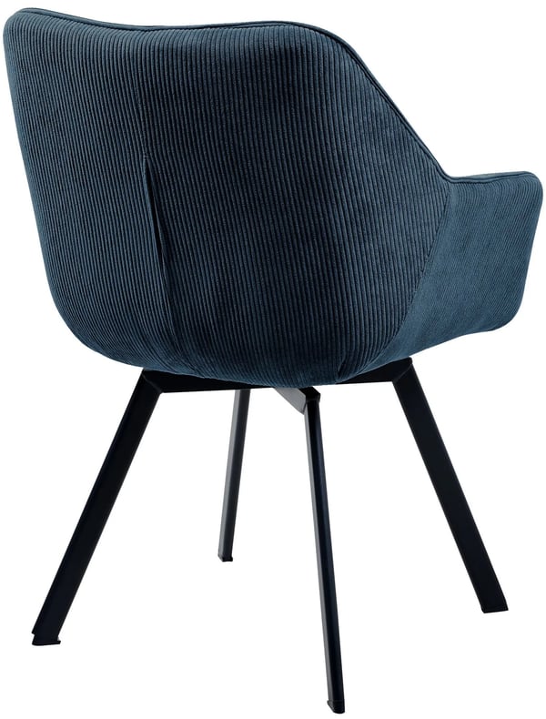 Jordi Cord Matstol - Blå, Metallram, 180-graders svängbar sits, Modern design
