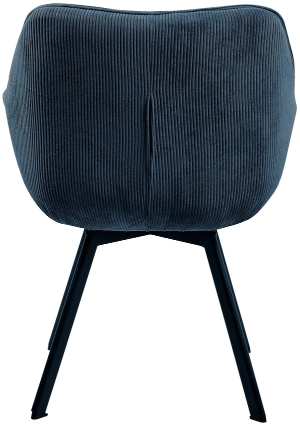 Jordi Cord Matstol - Blå, Metallram, 180-graders svängbar sits, Modern design