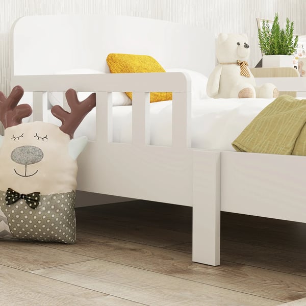 Barnsäng Vit MDF med säkerhetsskenor 3-8 år