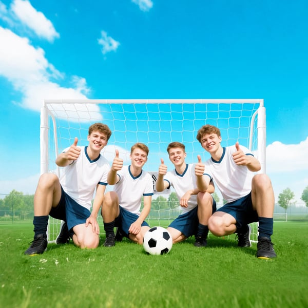 Fodboldmål til børn, målmarkering, støddæmpende ærmer, have, 186x123cm, Hvid