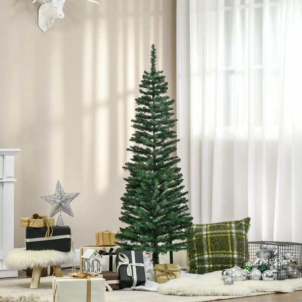 Juletræ 1,5 m Kunstgran med fod 294 grene, aftageligt PVC Grøn Ø46 x 150 cm