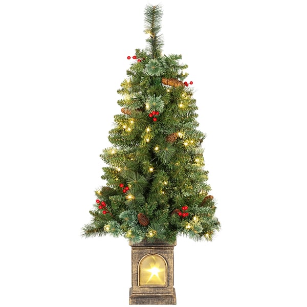 Kunstigt juletræ 120 cm kunstigt grantræ med 100 LED-lys, 8 tilstande, 214 grene