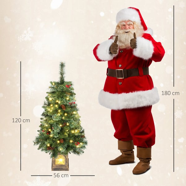 Kunstigt juletræ 120 cm kunstigt grantræ med 100 LED-lys, 8 tilstande, 214 grene