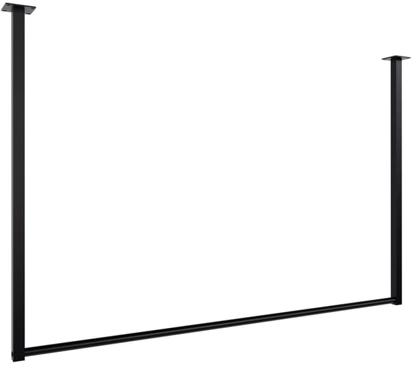 Fenton Tøjstativ - Mat Sort Metal Garderobestang, 120x80cm, Loftmontering, 50kg Maks. Belastningskapacitet