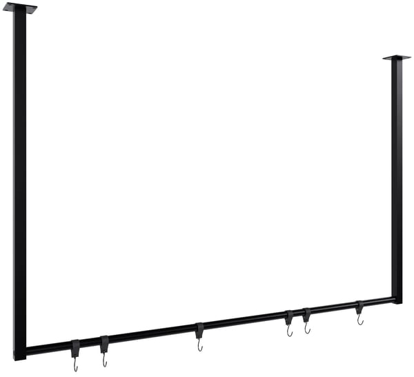 Fenton Mat Sort Metal Tøjstativ med 6 Kroge - 120x80 cm, Maks. Belastning 50 kg