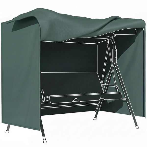 Skydd för Trädgårdsgunga Hollywoodgunga Vattentätt UV-skydd Oxford Mörkgrön 177x114x152 cm