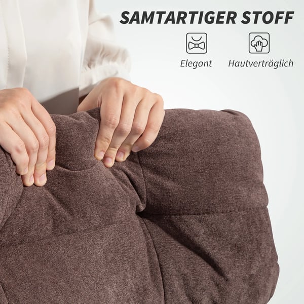 kontorstol med justerbar ryglæn, polstret stol med hjul, polstret lænestol, højdejusterbar, stål, brun