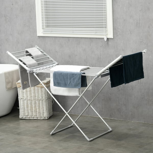 Elektrisk Tvättställ Värmedriven Tvättställ Vikbar Tvättork Justerbar Temperatur Aluminium 144 x 53 x 91 cm