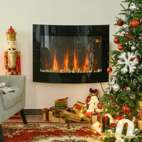 sähkötakka takka takka liesi sähköinen 2 tehotasoa säädettävissä 900/1800 W LED 65 x 11,4 x 52 cm ruostumaton teräs musta
