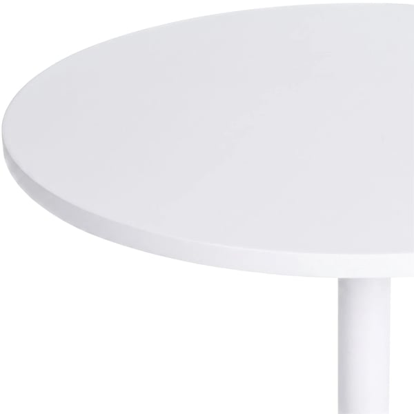 Runt barbord - 60 cm diameter, vit träskiva, kromad metallfot
