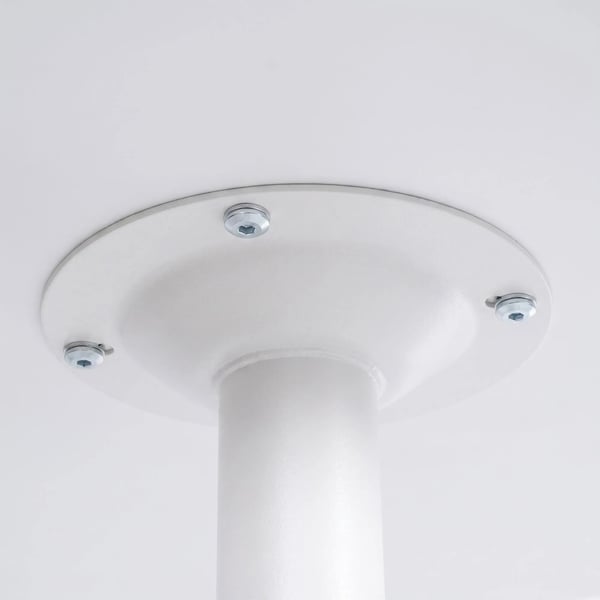 Runt barbord - 60 cm diameter, vit träskiva, kromad metallfot
