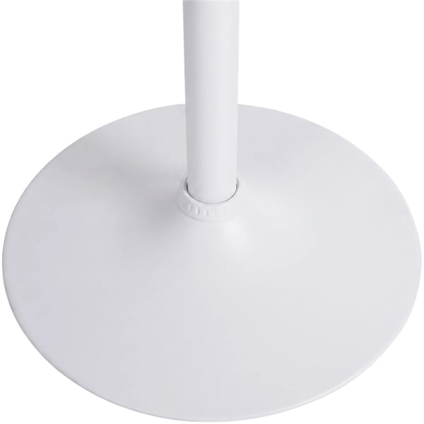 Runt barbord - 60 cm diameter, vit träskiva, kromad metallfot