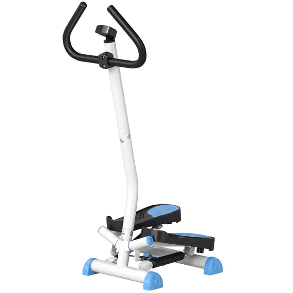 Stepper Fitness Swing Stepper med LCD og Håndtag - Til Hjemmetræning, Stål/ABS, Blå/Sort, Max 100 kg
