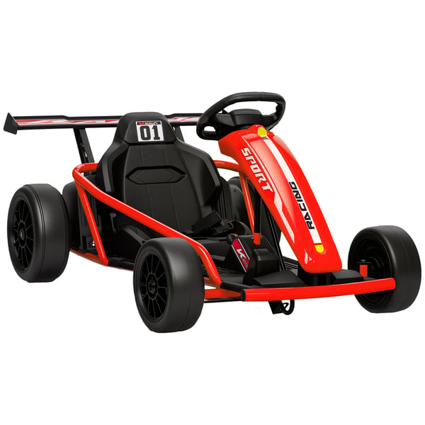 24V Elektrisk gokart til drifting, metalramme, nylondæk, rød, 8-12 år 24V Elektrisk gokart til drifting, metalramme, nylondæk, rød, 8-12 år