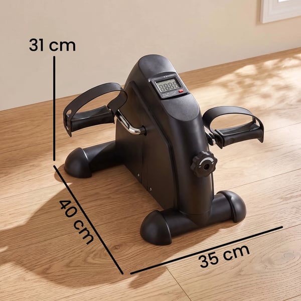 Mini Bike Pedaltrainer motionscykel LCD-display støbejern sort 35x40x31 cm