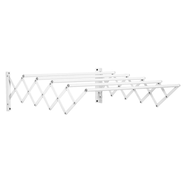 Vægtørrer Vasketøjsstativ Pladsbesparende Tørrestativ Samlet tørlængde 57,5cm Metal Hvid 63,5 x 60 x 20 cm