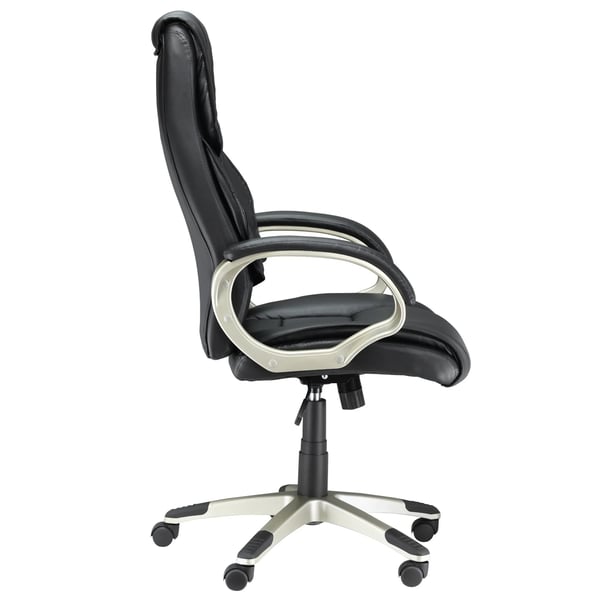 Ergonominen Toimistotuoli, Keinonahka/Nailon/Metalli, Musta, 70x58x114-124cm