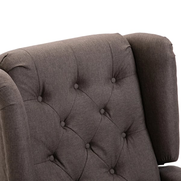 Fåtölj Relaxfåtölj Stol med tuftning träben polyester brun 76 x 86 x 108 cm